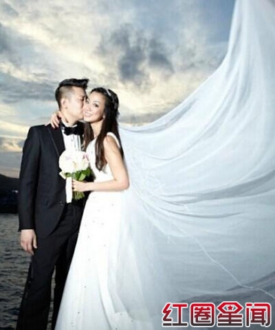 吴辰君与老公廖怀南婚纱照