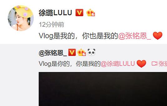 徐璐张铭恩公布恋情